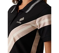 Guess Women's Suzanne Chevron-Striped Polo Dress