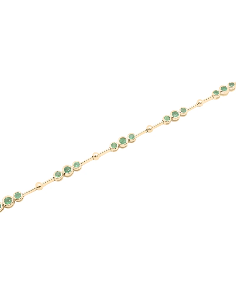 Emerald Bezel Circle Link Chain Bracelet (3/4 ct. t.w.) in 14k Gold