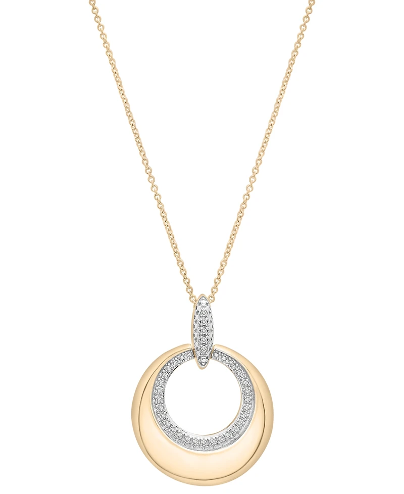 2-Pc. Set Diamond Circle Pendant Necklace & Matching Drop Earrings (1/5 ct. t.w.) in 14k Gold-Plated Sterling Silver, Exclusively at Macy's