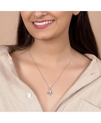 Bling Jewelry 3D Geometric Origami Jewelry Animals Elephant Pendant Necklace .925 Sterling Silver
