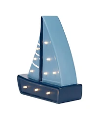 Lambs & Ivy Little Skipper Hand Painted Nautical Sailboat Table Top Lamp/Light