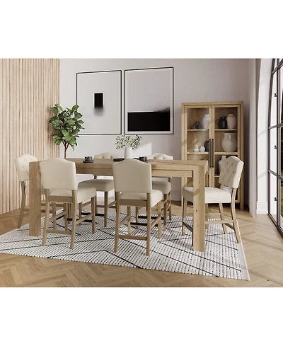 7pc Counter Height Dining Set (Davie Rectangular Table & 6 Jesilyn Stools)