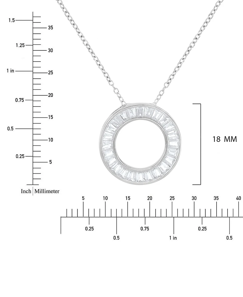 Macy's Cubic Zirconia Open Circle Pendant Necklace in Sterling Silver