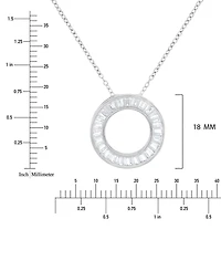 Macy's Cubic Zirconia Open Circle Pendant Necklace in Sterling Silver