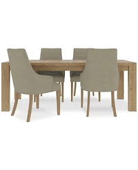 5pc Dining Set (Davie Rectangular Table & 4 Nelin Chairs)