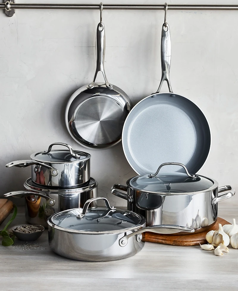 GreenPan Valencia Pro Stainless Steel 10-Pc. Cookware Set