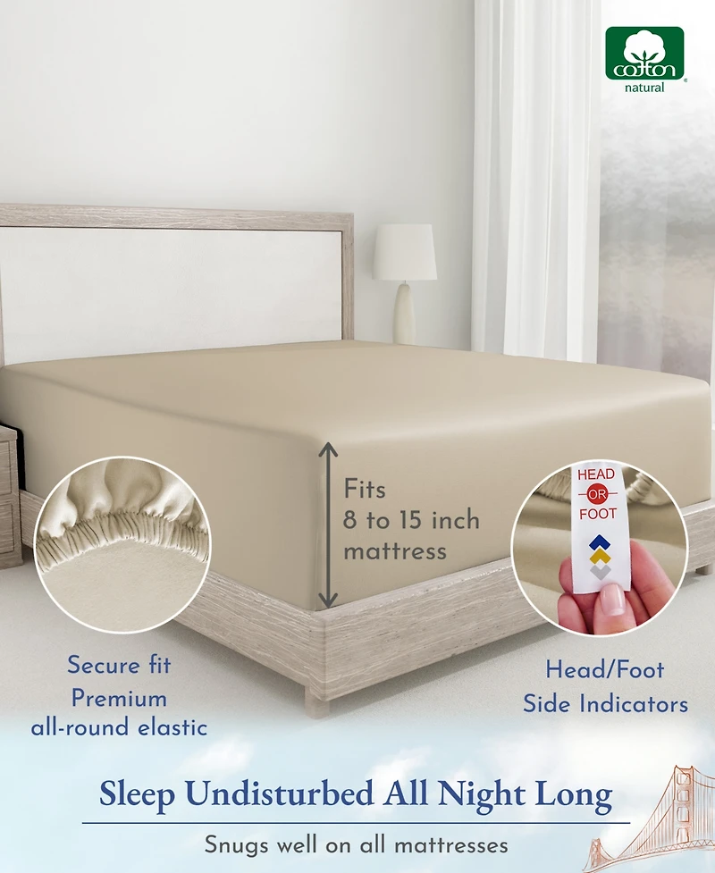 California Design Den Deep Pocket Twin Xl Fitted Sheet Only - 400 Thread Count 100% Cotton Sateen Warm Chocolate Brown