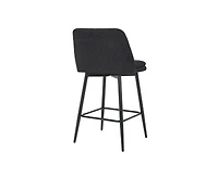 Set of 2 Counter Height Bar Stools, 360° Swivel Upholstered Barstools with Metal Legs-The Pop Home