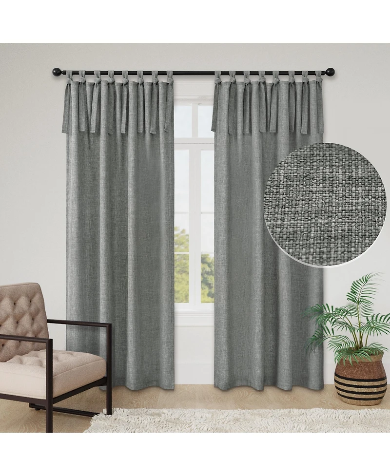 Garrett Textured Tie Knots Curtains Pair