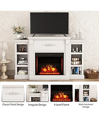 Tv Stand Fits TVs up to 75 inches with Electric Fireplace