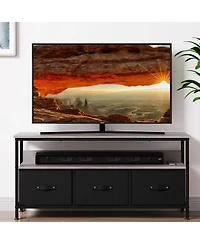 gaomon TrailBlaze Dresser Tv Stand for Bedroom, 47.2" Tv Console with 3 Drawers Entertainment Center with Open Shelf Modern Television Table Center Me