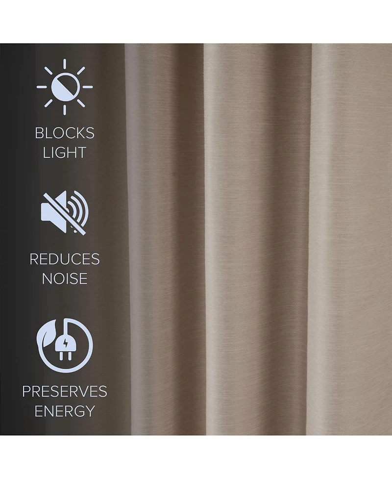 Texture Room Darkening Grommet Curtains Pair