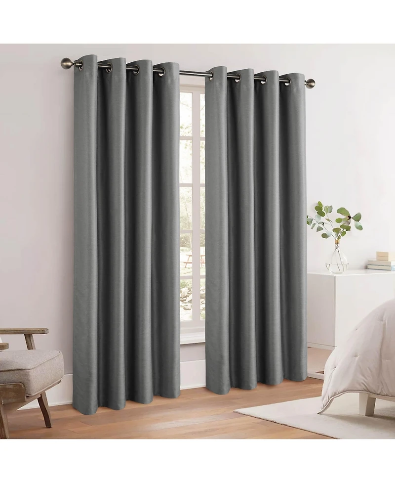 Texture Room Darkening Grommet Curtains Pair