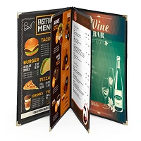 WeChef 40 Pack Menu Covers 8.5"x14" 8 Views Book Style Cafe Restaurant Black