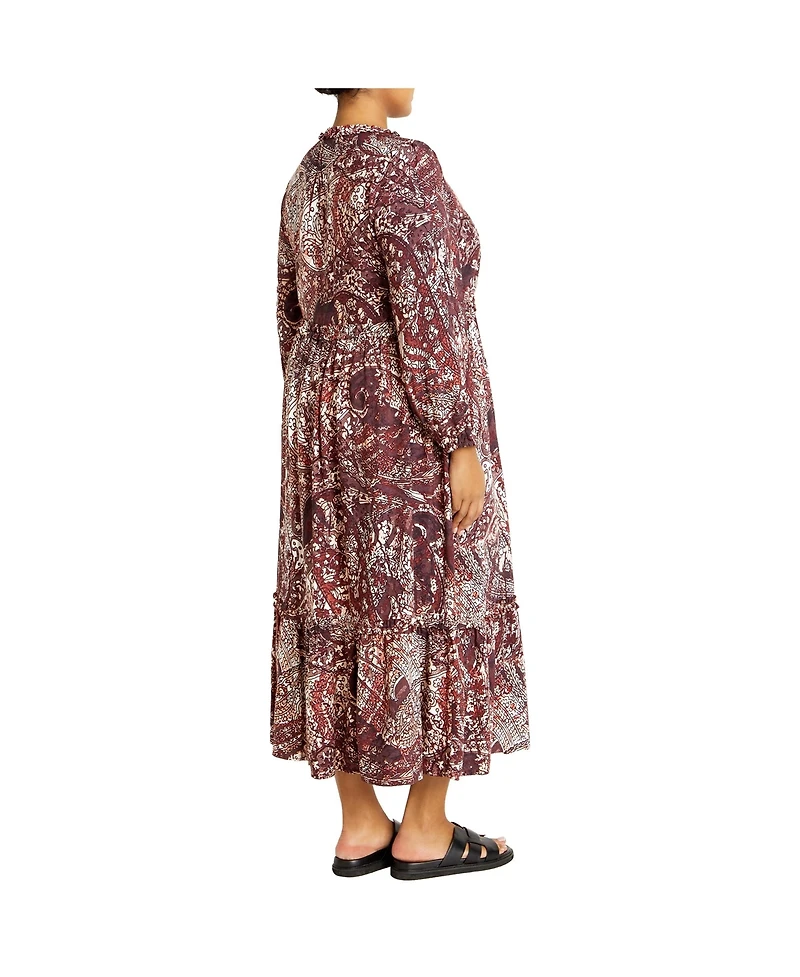 Plus Gaia Print Dress