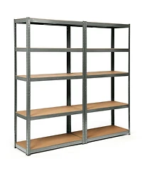 Gymax 2PCS 72'' Metal 5-Tier Garage Storage Rack Shelf Adjustable Freestanding