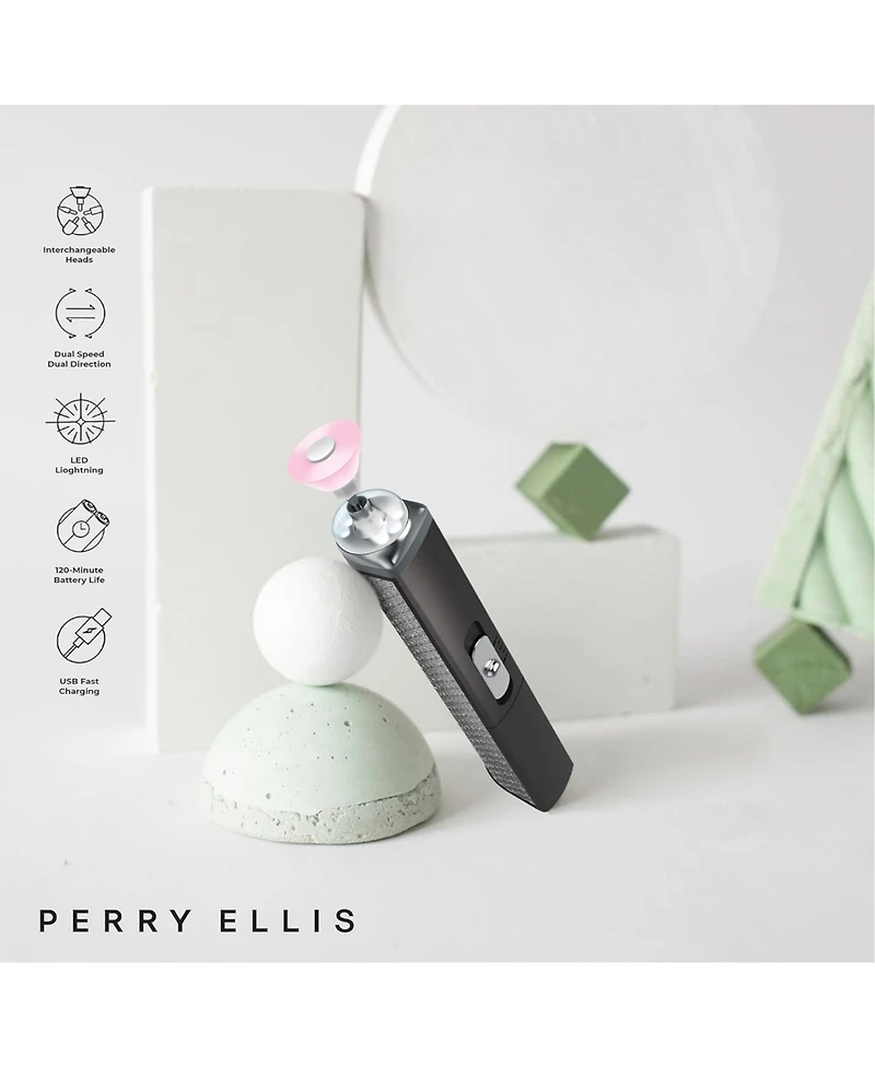 Perry Ellis Rechargeable Salon Style Manicure Set With Led Light