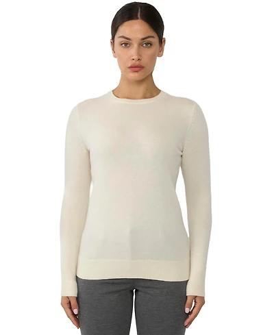 Jennie Liu Women's 3-ply Cashmere Crew Neck Sweater