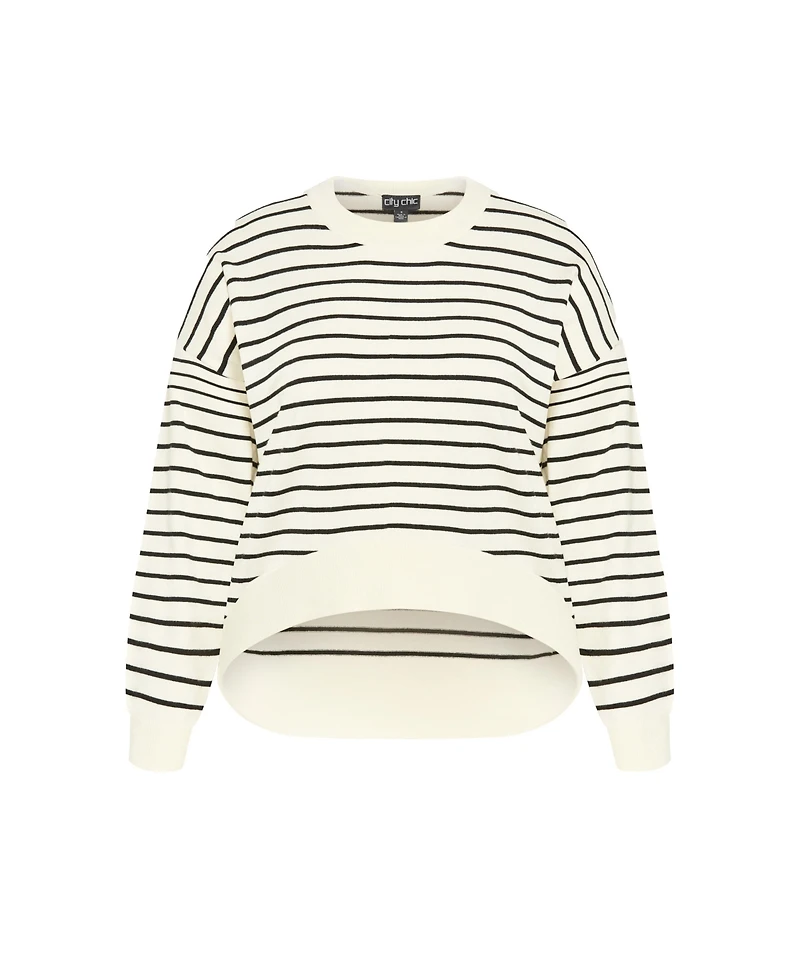 City Chic Plus Size Stripe Lilia Sweater