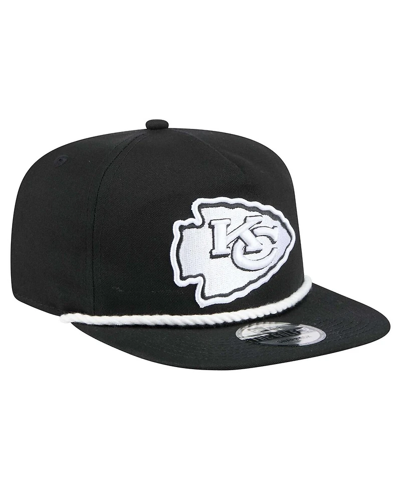 New Era Men's Black Kansas City Chiefs B-Dub Golfer Snapback Hat