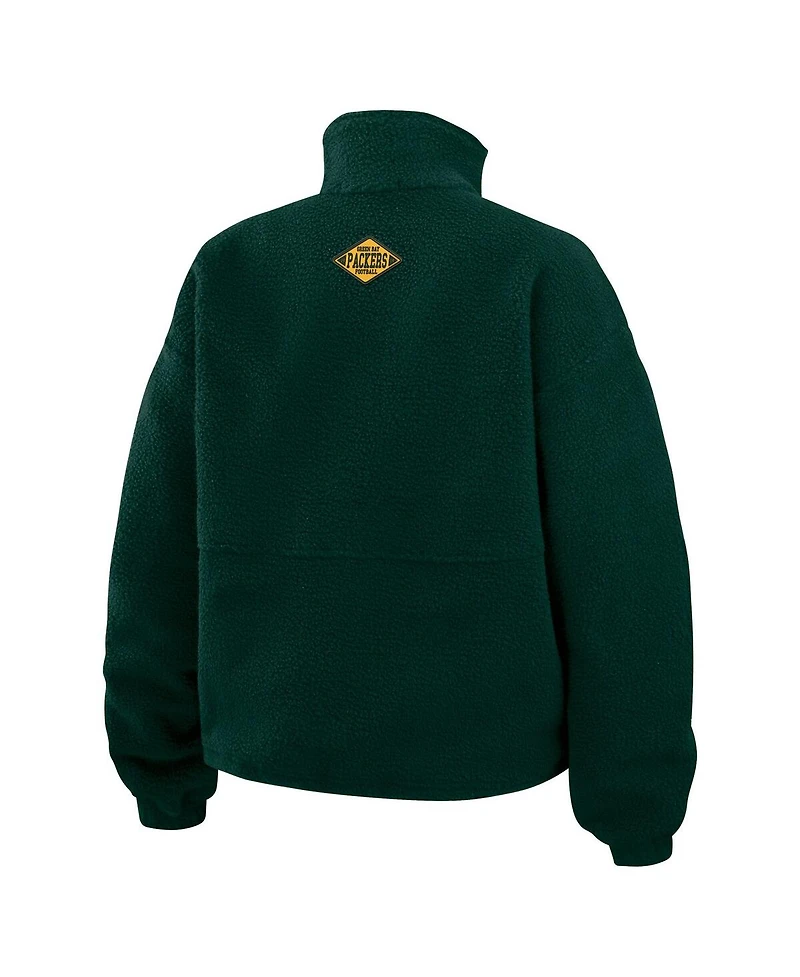Wear by Erin Andrews Women's Green Bay Packers Polar Fleece Half-Zip Jacket