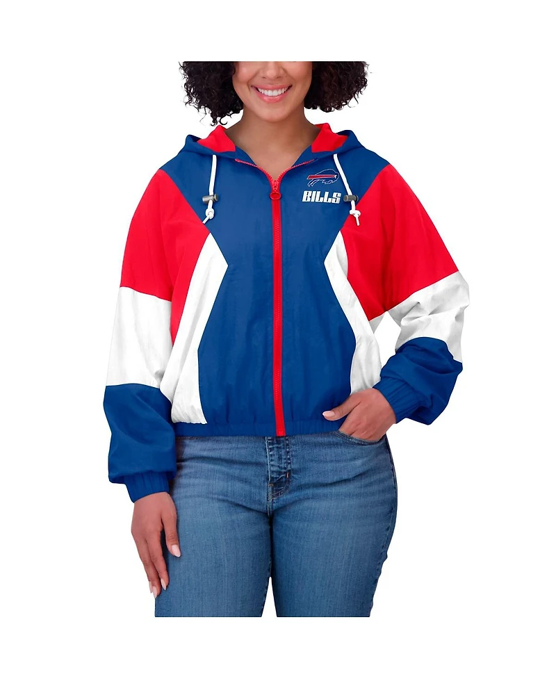Wear by Erin Andrews Women's Royal Buffalo Bills Color Block Full-Zip Windbreaker Jacket