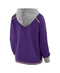 Logo Athletic Women's Purple Minnesota Vikings Boom Fleece Pullover V-Neck Hoodie
