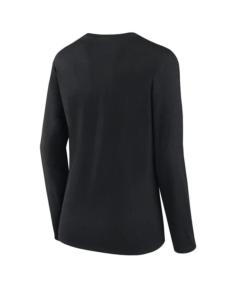 Logo Athletic Women's Black Pittsburgh Steelers Grip Long Sleeve T-Shirt