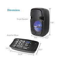Pyle Stage & Studio Pa Speaker & Dj Mixer Bundle Kit