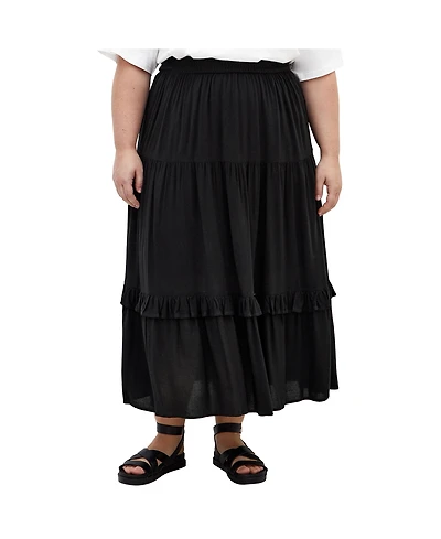 Plus Devine Beauty Plain Skirt