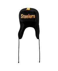 New Era Men's Black Pittsburgh Steelers Helmet Head Trapper Knit Hat