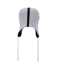 New Era Men's Silver Las Vegas Raiders Helmet Head Trapper Knit Hat