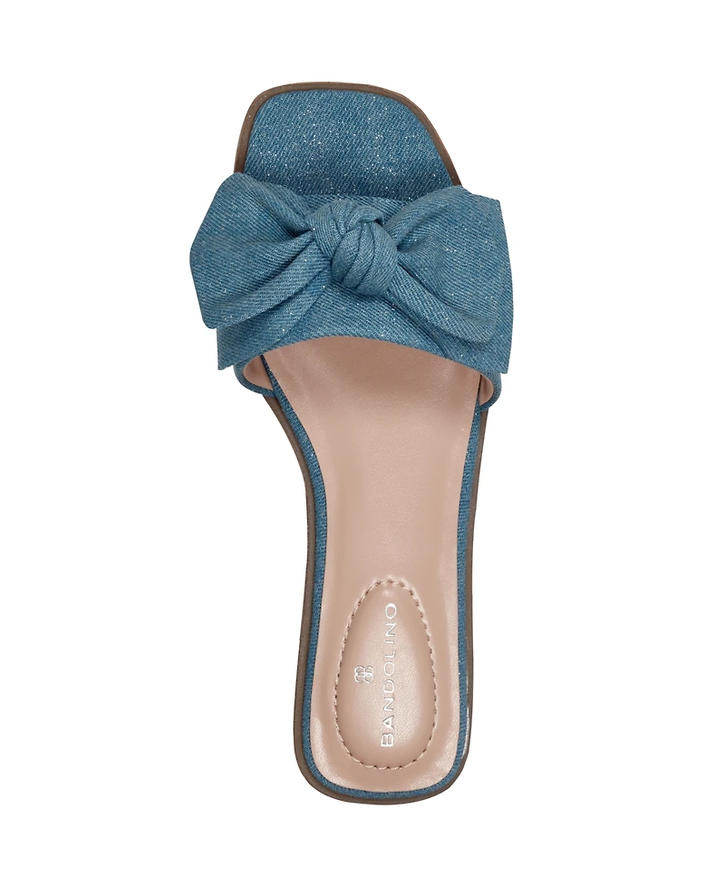 Bandolino Women's Violeta Bow Flat Slide Sandals