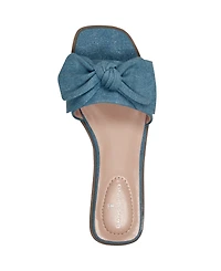 Bandolino Women's Violeta Bow Flat Slide Sandals
