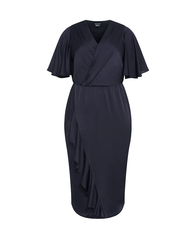 City Chic Plus Size Soft Ruffle Dress