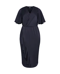 City Chic Plus Size Soft Ruffle Dress