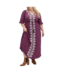 City Chic Plus Size Ulla Embroidered Dress