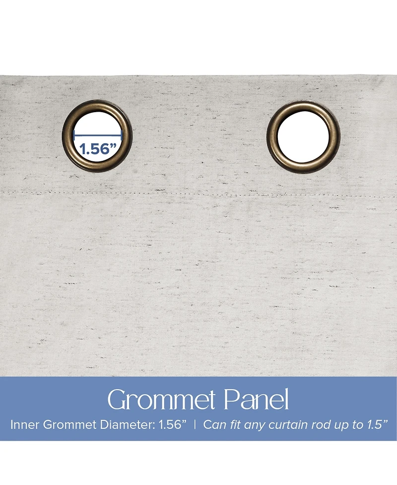 Linen Blend Total Blackout Grommet Curtains Pair, 52"X96"
