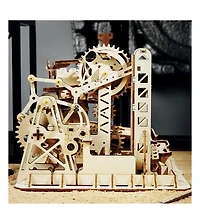 Robotime Marble Run Kit 3D Wooden Jigsaw Puzzles Model to Build for Adults Birthday Gift, Beige, 10"9"8"