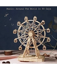 Robotime 3D Wooden Puzzle Stagecoach Model Model Kits Diy Cars Toy Gifts, Beige, 11"4"13.3"