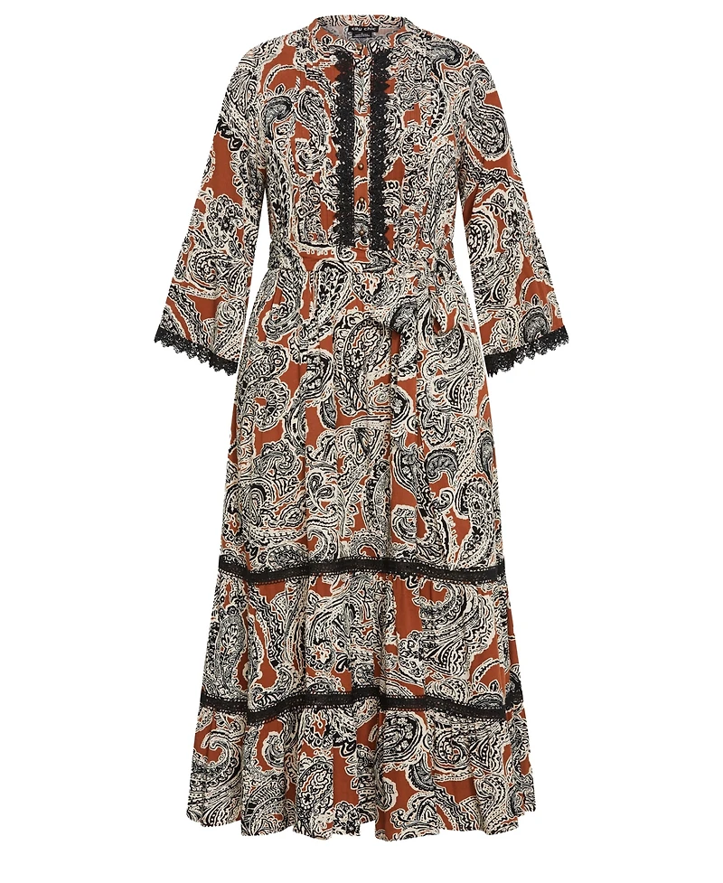 City Chic Plus Camille Print Maxi Dress