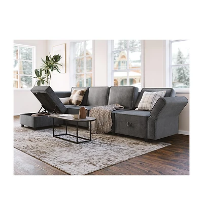 gaomon 87.4" Chenille Reversible Sectional Sofa, 5-Seater Modular Sectional Sofa, Comfy Sectional Sleeper Sofa Couch with Chaise, U-Shape Modular Couc