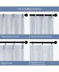 Awesome Home Madison Pinch Pleat Single Curtain Panel with Hooks and Rings, 38"X84"