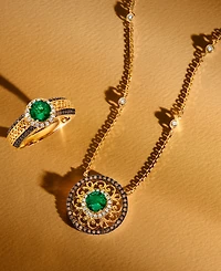 Le Vian Costa Smeralda Emerald (1/2 ct. t.w.), Chocolate Diamond (1/3 ct. t.w.) & Nude Diamond (1/5 ct. t.w.) 19" Adjustable Necklace in 14k Honey Gol
