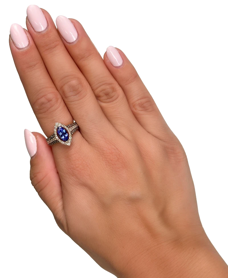 Le Vian Blueberry Tanzanite (1 ct. t.w.), Nude Diamond (3/8 ct. t.w.) & Chocolate Diamond (1/4 ct. t.w.) Ring in 14k Strawberry Gold