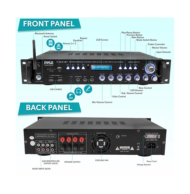 Pyle Bluetooth Hybrid Amplifier Receiver