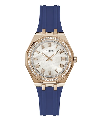 Guess Women's Analog Blue Silicone Watch, 36mm