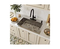 Casainc 33inch L x 22inch W Drop-in Kitchen Sink with Accessories