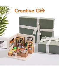 Robotime 3D Puzzles Plastic House Building Set Toy Diy Miniature Dollhouse Playset Gifts for Teens Adults, Multicolor