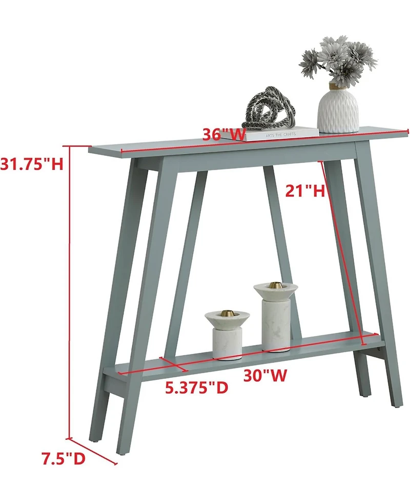 Kings Brand Furniture Conway Console Table Functional Narrow Wood Accent Entryway Table with Storage Shelf